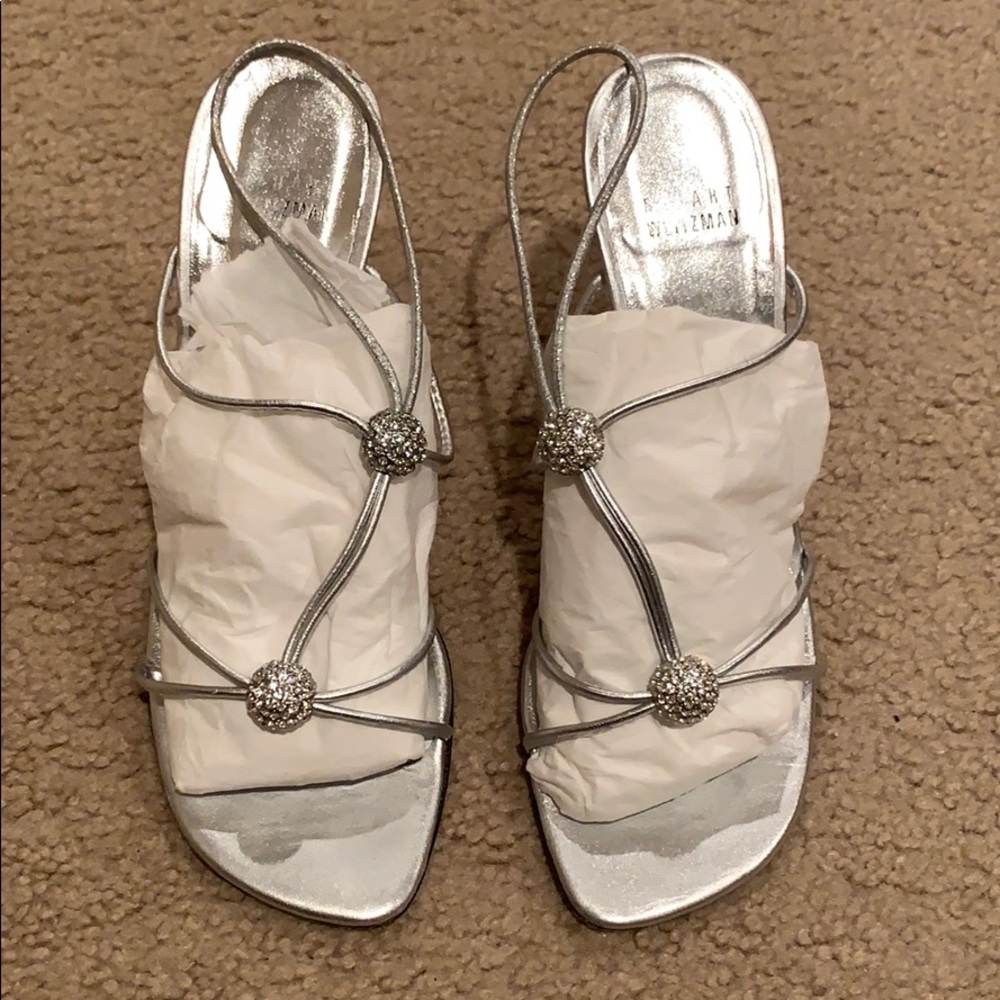 Silver Stuart Weitzman Heels